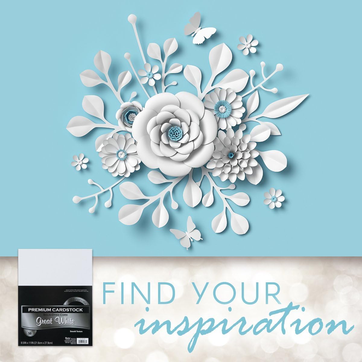 Darice GX-2200-06 Core'dinations 50-Piece Card Stock Paper, 8.5"x11" Sheets