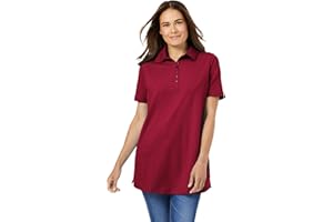 Woman Within Plus Size Perfect Short-Sleeve Polo Shirt