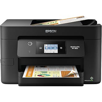 Epson Workforce Pro WF-3823 Wireless Color All-in-One Inkjet Printer | Print, scan, copy, fax; up to 21 ppm, 35-sheet ADF, au