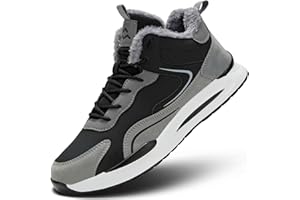 Kvovzo Mens Snow Winter Shoes Fur Lined Warm Sneakers Lightweight Comfortable Outdoor Boots Sole Soft