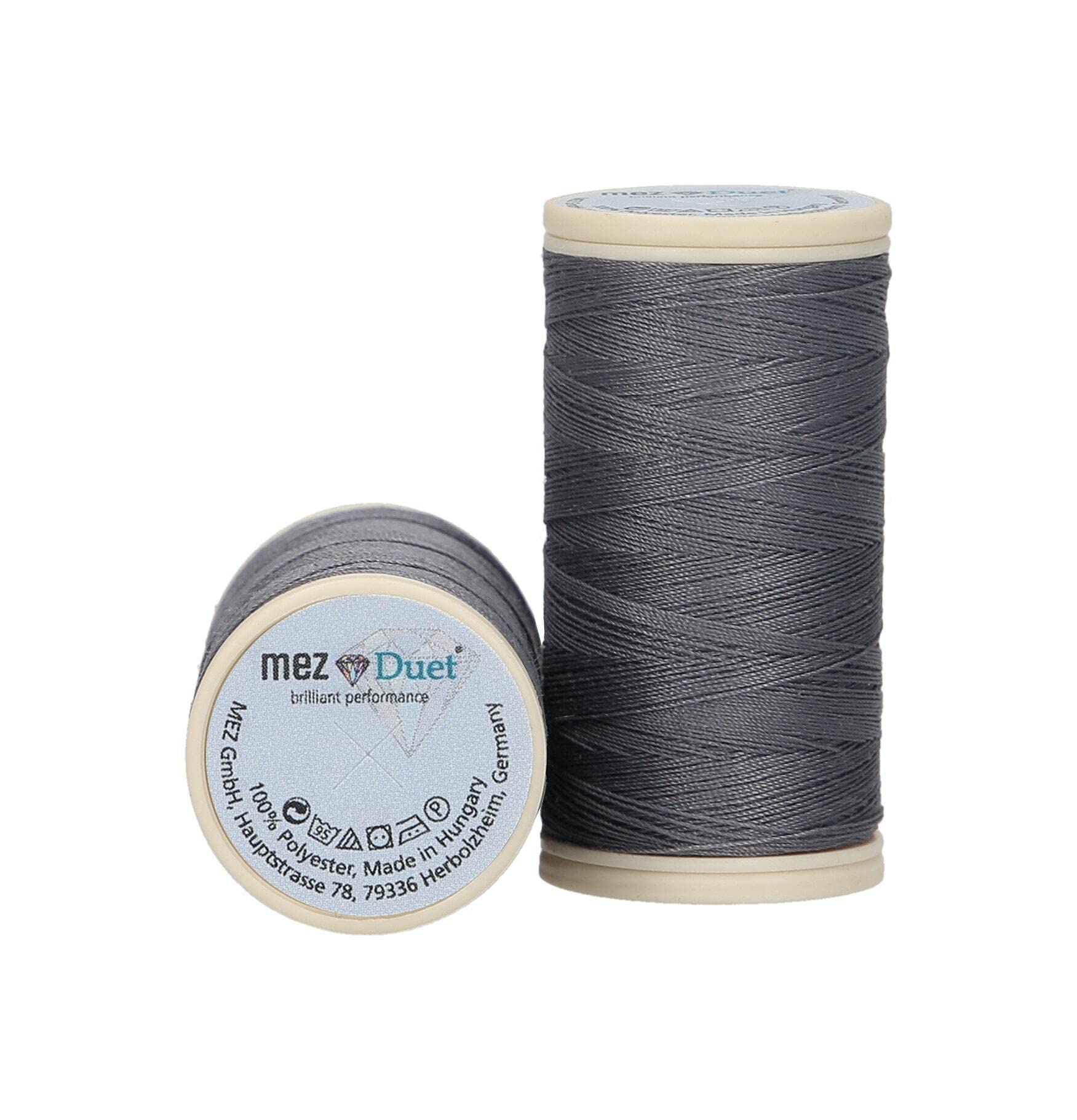 MEZ Duet Strength 100 4645100-06023 Grey Sewing Thread, 100% Polyester, 100 m