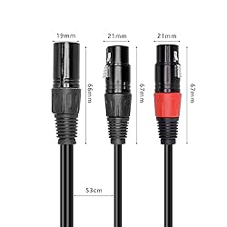 XMSJSIY Dual XLR 3 Pin to 5 Pin DMX Stage & Mic