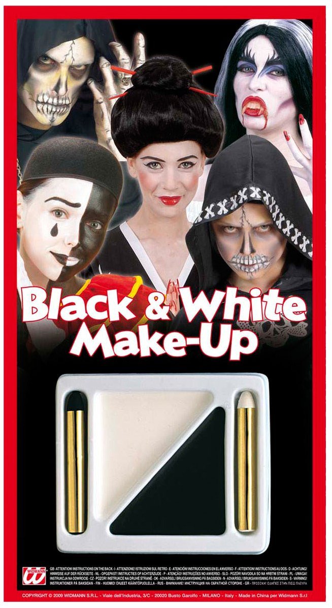 Widmann ? Makeup Set for fancy dress Unisex-adult, White/Black, One Size, 4012B