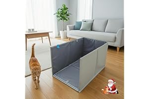 Gesomepurrz Extra Large Cat Litter Box Enclosure, Open Top High Side, All-in-One Waterproof Splash Guard for Pet Litter Pan, Scratch Proof Cover for Cat Litter Boxes