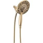 Delta 4-Setting In2ition 2-in-1 Dual Shower Head with HandHeld Spray, Brushed Gold Detachable Shower Head with Hose, Showerhead, 1.75 GPM Flow Rate, Champagne Bronze 58499-CZ