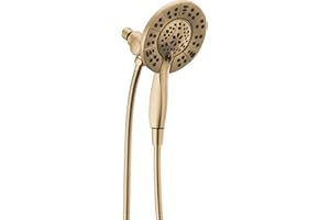Delta 4-Setting In2ition 2-in-1 Dual Shower Head with HandHeld Spray, Brushed Gold Detachable Shower Head with Hose, Showerhead, 1.75 GPM Flow Rate, Champagne Bronze 58499-CZ