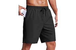 TACVASEN Men's Shorts Summer Casual Cargo 7 Inch Drawstring Elastic Waist Lightweight Beach Shorts with Zipper Pockets