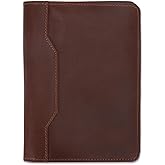 CestAntiQ Leather Junior Padfolio for Men Women Business Portfolio Folder Compact 5 x 8 Legal Pad Organizer with Pen Loop Professional Resume Interview Document Holder Padfolio (Tan)
