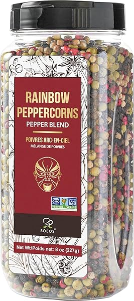 SOEOS RAINBOW PEPPERCORNS, 8OZ (PACK OF 1), NON-GMO,...