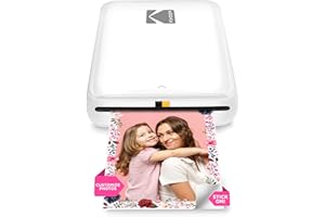 Kodak Step Wireless Mobile Photo Mini Printer (White) Compatible w/iOS & Android, NFC & Bluetooth Devices