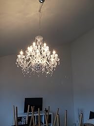 XL Kronleuchter Klar 15-armig KLAR Durchsichtig Hängelampe 78cm x 82cm Neu Wow 1