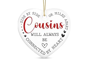 OASSIE Christmas Cousin Gifts for Women Men - Ceramic Christmas Ornaments 2025 for Tree Decorations - Birthday Gifts for Long Distance Female Family Cousin, Holiday Decor Ideas