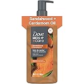 DOVE MEN + CARE Body Wash Sandalwood & Cardamom Oil Plant-Based Moisturizing Body Wash for Men, 26oz