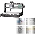 Genmitsu CNC 3018-PRO Router Kit Milling Engraving Machine + 40PCS End Mill CNC Router Bits (2 Flutes, 1/8" Shank)