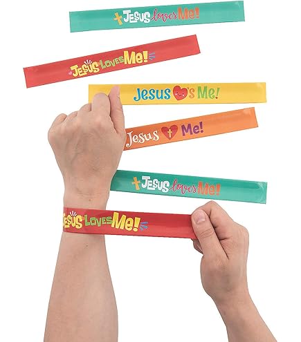 Fun Express 'I Live For Him' Rubber Bracelets - 24 Pack Religious Party Favors