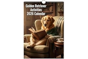 Golden Retriever Dog Calendar 2026, Dog Wall Calendar, Funny Golden Retriever Daily Activities Planner, Cute 12-Month Pet Wal