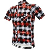 MOXILYN Men's Cycling Jersey Full Zip Riding Clothing Mountain Bike Tops Quick Dry - Bike Shirts