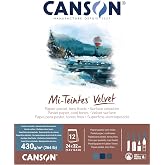 Canson Mi-Teintes Velvet Pastel Paper Pad, Cool Tones, 9.4x12.6 in | 12 Sheets (264lb/430g)