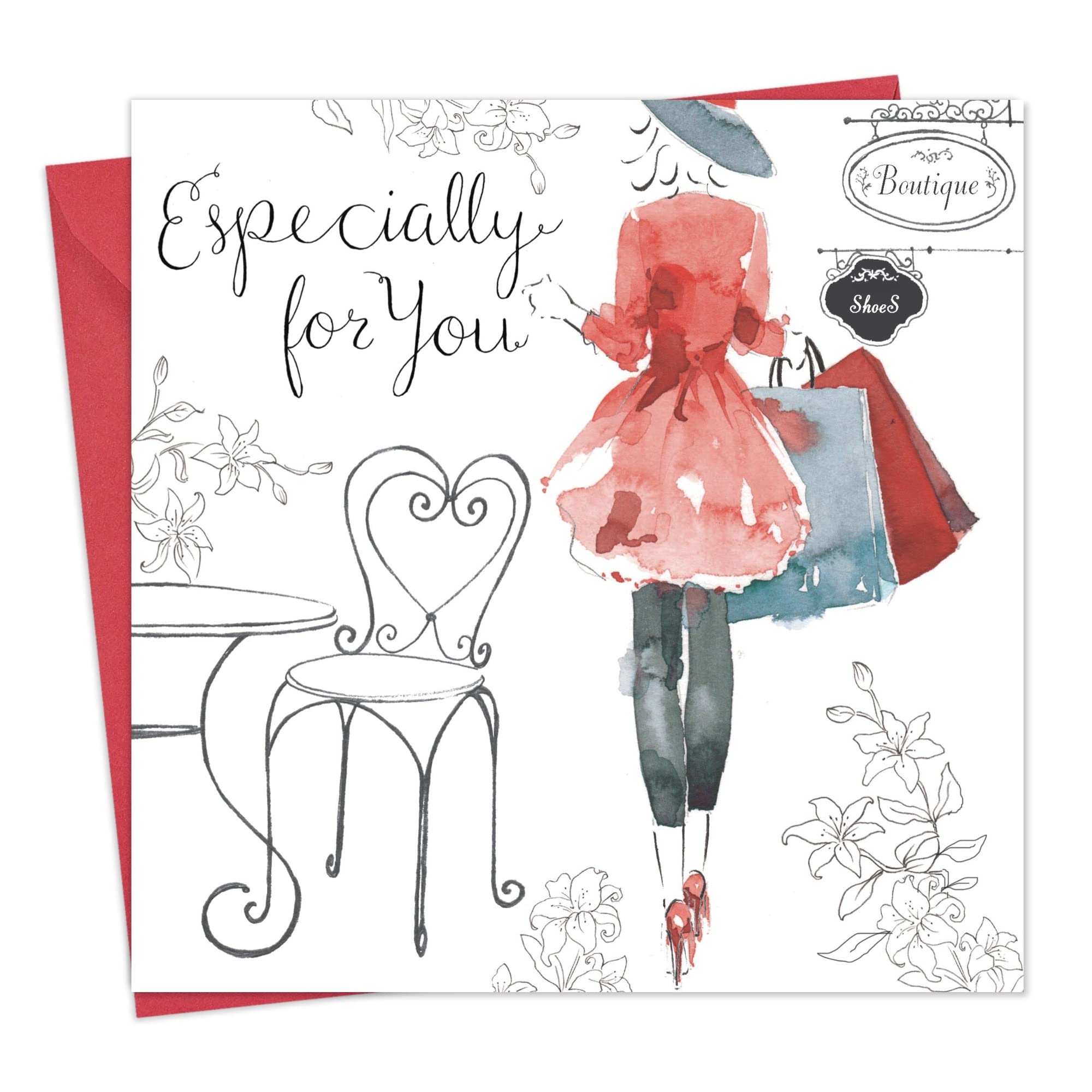 Twizler Happy Birthday Card for Her with Crystal Finish & Watercolour Effect - Especially for You - Shopping - Womens Birthday Card Female Ladies