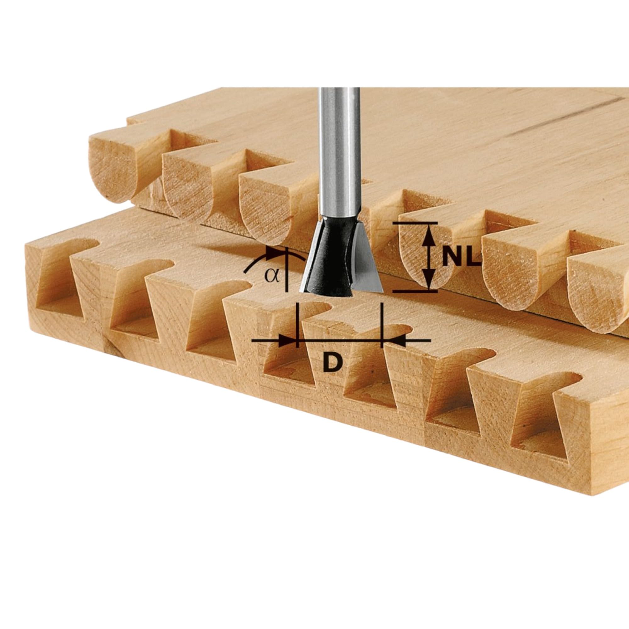 Festool Fresa de cola de Milano HS S8 D13,8/13,5/15°