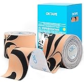 OK TAPE Synthetic Kinesiology Tape, Elastic Physical Therapy Athletic Tape for Pain Relief & Muscle Support, Uncut Kinetic Tape, 2in x 16.4ft- 2 Rolls (Flower)