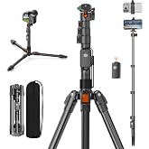 XXZU 75" Camera Tripod,Aluminum Tripod for Camera Phone/Monopod with Remote | Cell Phone Tripod for iphone with Ball Head,Camera Stand for Canon/Sony/DSLR/Digital Camera Accessory Kits,Max Load 17.64lb