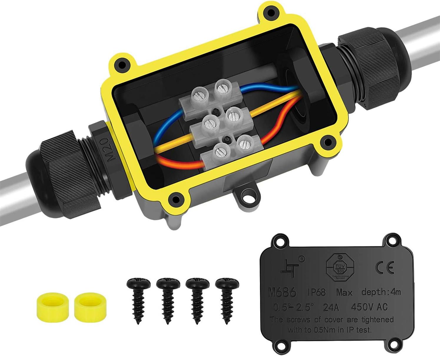 Boîte De Jonction - Boîte De Jonction - Rectangle - Opbouw - 120x80x50mm - IP44 - Grijs