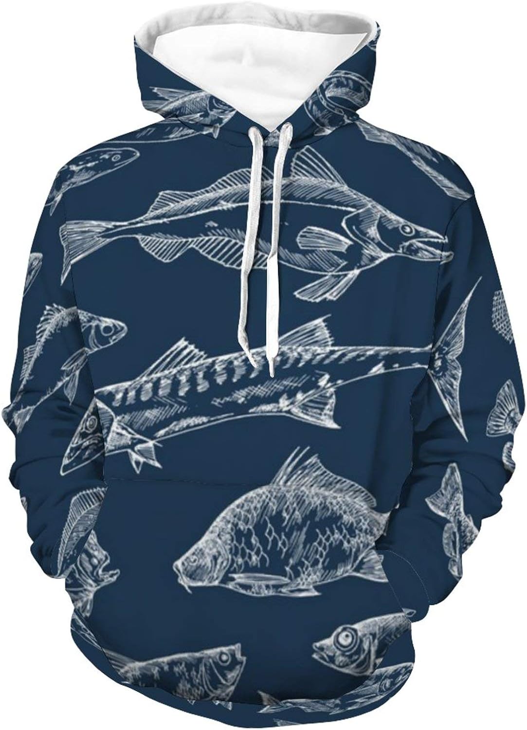 Sea Fish Unisex Hoodie Casual Pullover Cool Sweatshirt Jacke Gr. Medium