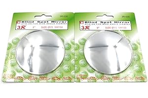 AutoE 2 PCS Wide Angle Convex car truck Auto Blind Spot Round Stick-On Side View Rearview Mirror (3 inch)