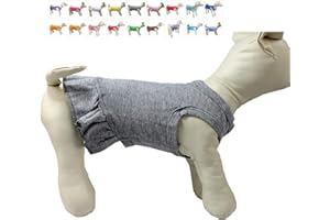 LOVELONGLONG Pet Clothes Small Dog Clothing Blank Color Sport Dress T-Shirts Tee Dresses Tanks Top for Small Size Female Dogs Summer Spring Pet Costumes 100% Cotton (XS, Gray)