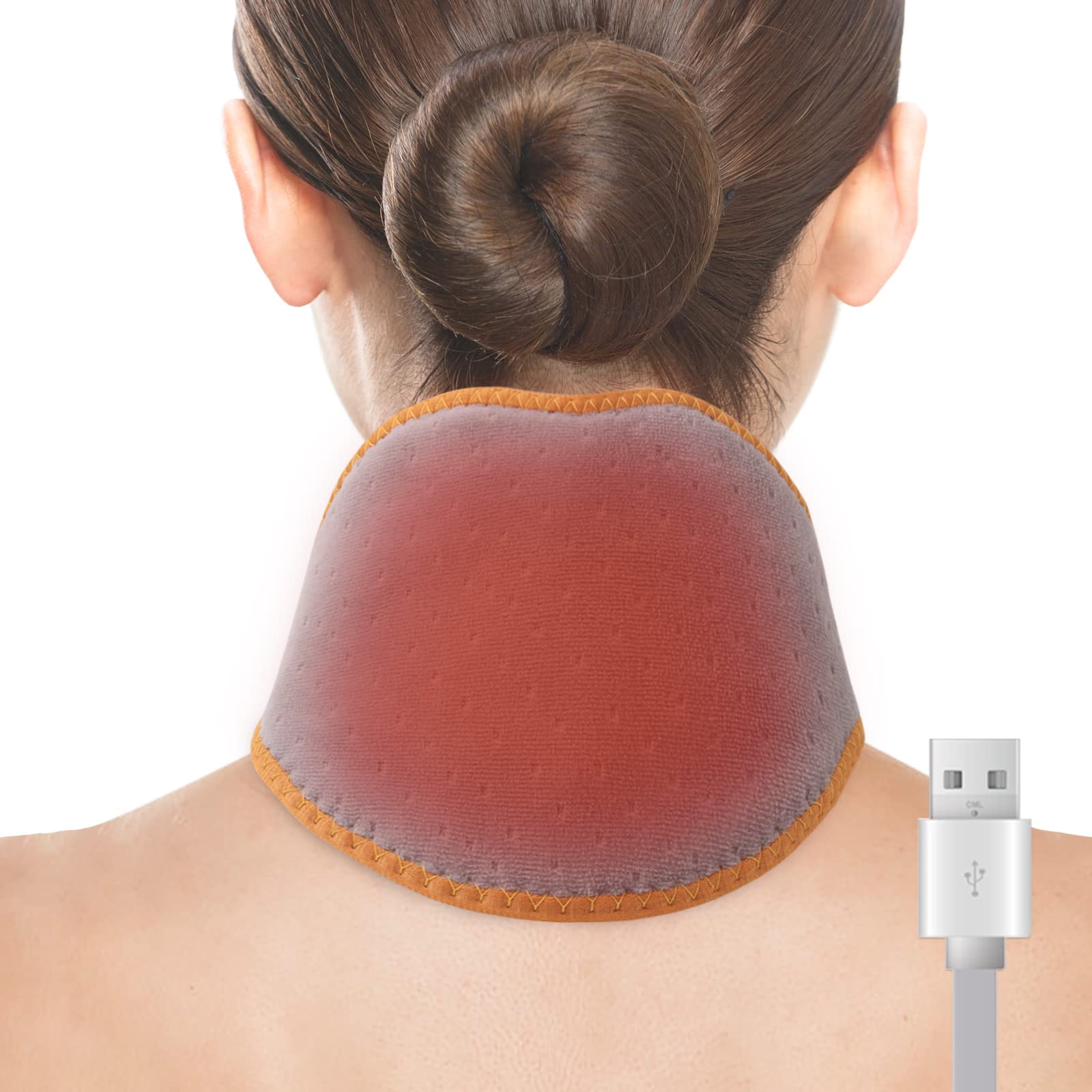 Comfheat USB Neck Heating Pad for Neck Pain Relief, Heated Neck Wraps Neck Warmer Hot Compress, Heat Packs for Neck Soreness Stiffness Cervical Spondylosis Relief, Adjustable Temperature Auto Shut Off