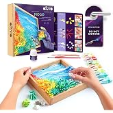 Okto Ocean Calm DIY 3D Painting, 21x21cm Air Dry Clay Kit - Ideal Crafts for Adults and Kids, Perfect for Creative Art Projects and Home D&eacute;cor Ocean Calm