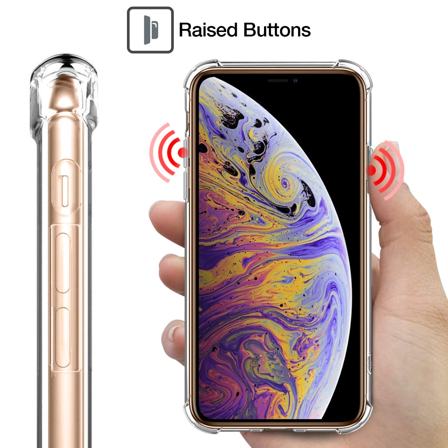 SAMAR iPhone XS Case, Premium Quality Apple iPhone XS Four Corner Full Body Cover Shockproof TPU Silicon Bumper Case [Crystal Clear] Extreme Armor Protection Hybrid Cover for iPhone 10S