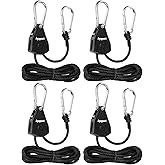 Ayaport Adjustable Rope Hanger Grow Light Hanger, 1/8 Heavy Duty Plant Pulley Rope Tightener Ratchet Tie Down for Kayak, Tarp, Tent Tie Downs, Hanging Plants, Filters, Fans