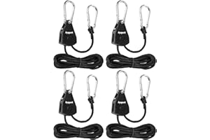 Ayaport Adjustable Rope Hanger Grow Light Hanger, 1/8 Heavy Duty Plant Pulley Rope Tightener Ratchet Tie Down for Kayak, Tarp, Tent Tie Downs, Hanging Plants, Filters, Fans