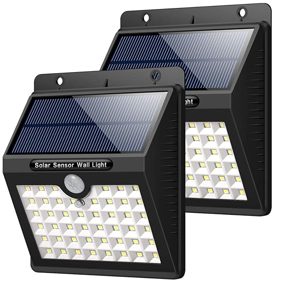 Solarleuchte für Außen, [2 Stück] HETP 46 LED Solarlampe Superhelle Solarleuchte Garten mit Bewegungsmelder Sicherheitswandle