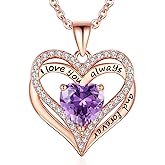 S925 Sterling Silver Necklace for Women, Wife Jewelry Rose Gold, Mom Birthday Valentines Mothers Day Gifts, Girlfriend Necklaces, Daughter Heart Jewel, Anniversary for Her