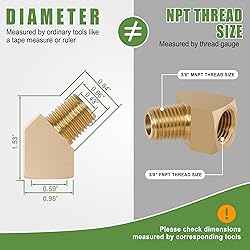 Ailbiuko 45 Degree Barstock Street elbow,3/8" NPT