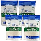 Great River Organic Milling, Specialty Flour, Dark Rye Flour, Stone Ground, Organic, 22 Ounces (Pack of 4)