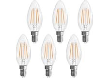 GvvooHome E12 Candelabra Light Bulbs, 4W LED, 40 watt Equivalent Dimmable E12 LED Bulb 2700K Warm White, E12 Base B10 Shpe Candle Light Bulb for Chandelier, 80+CRI, 400LM, Clear Glass, 6 Pack