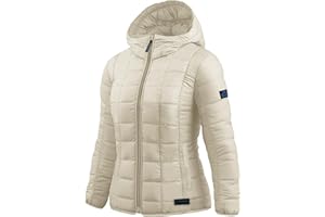 URBAN BUCK Packable Puffer Jacket Women with Hood – 32 Degree Lightweight Quilted Winter Puff Foldable Jacket for Women
