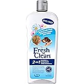 PetAg Fresh ’n Clean 2-N-1 Conditioning Shampoo, Baby Powder Scent - 18 oz - Moisturizes with Vitamin E & Aloe Vera - Strengthens & Repairs Coats - Soap Free