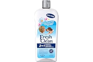 PetAg Fresh ’n Clean 2-N-1 Conditioning Shampoo, Baby Powder Scent - 18 oz - Moisturizes with Vitamin E & Aloe Vera - Strengthens & Repairs Coats - Soap Free