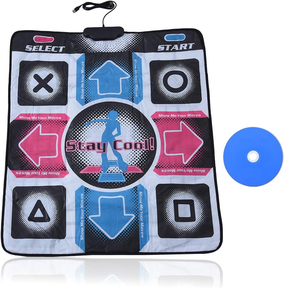 lelukee Dance Pad for Kids Adults,USB Dance Mat for PC,Non-Slip Durable Dancing Step Dance Mat,Fitness Body Building Dancing Mat,Arcade Games Machines for Home Dance Mats,Plug and Play: Toys & Games