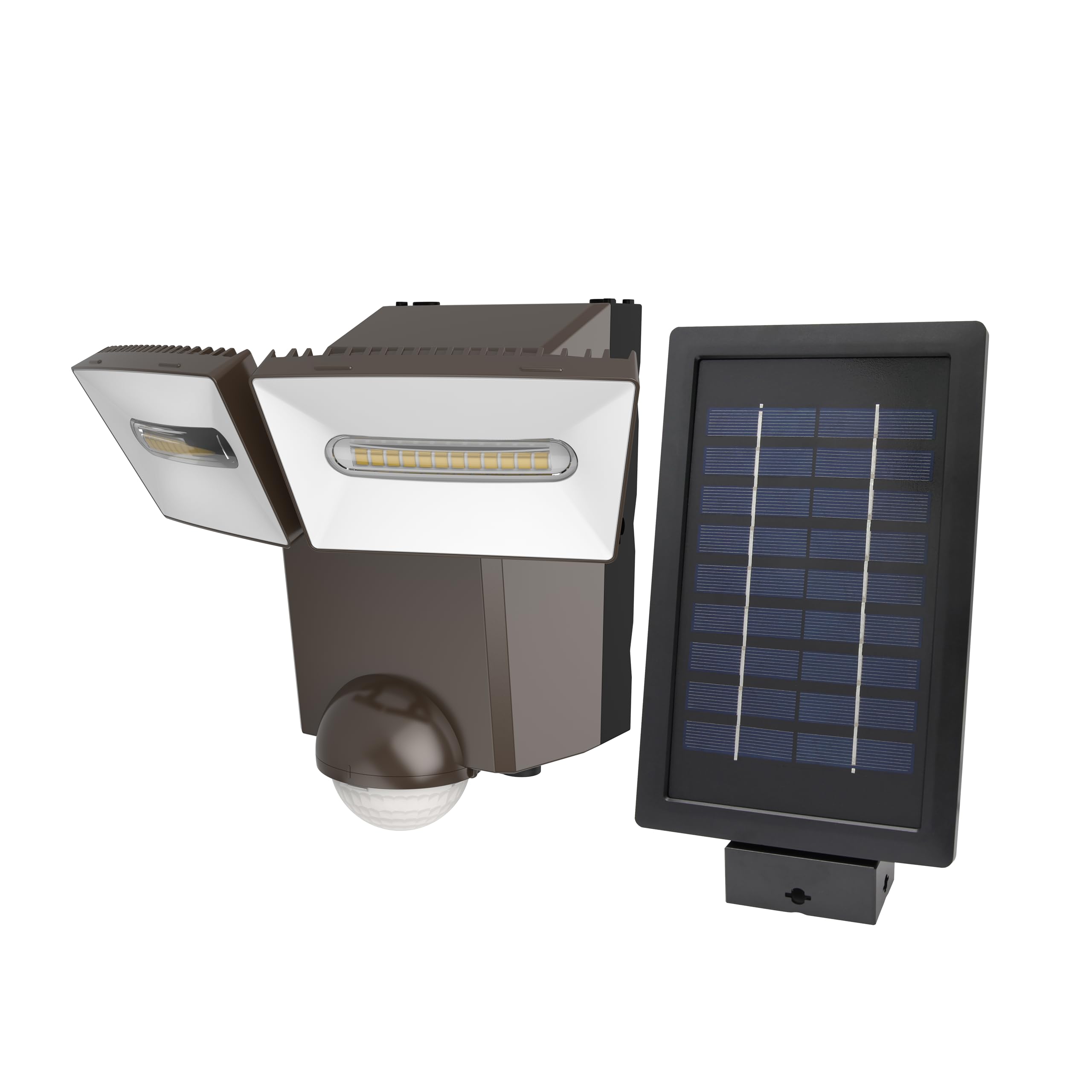 Bronze IQ Twinspot PIR Solar Powered Security Light - Outdoor Security Wall Light - Exterior Solar Powered PIR Motion Sensor - 1400 Lumen LED Twinspot (Single), LS1914-BZ