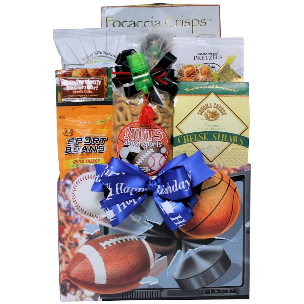 Great Arrivals Armchair Athlete, Birthday Sports and Snack Gift Basket