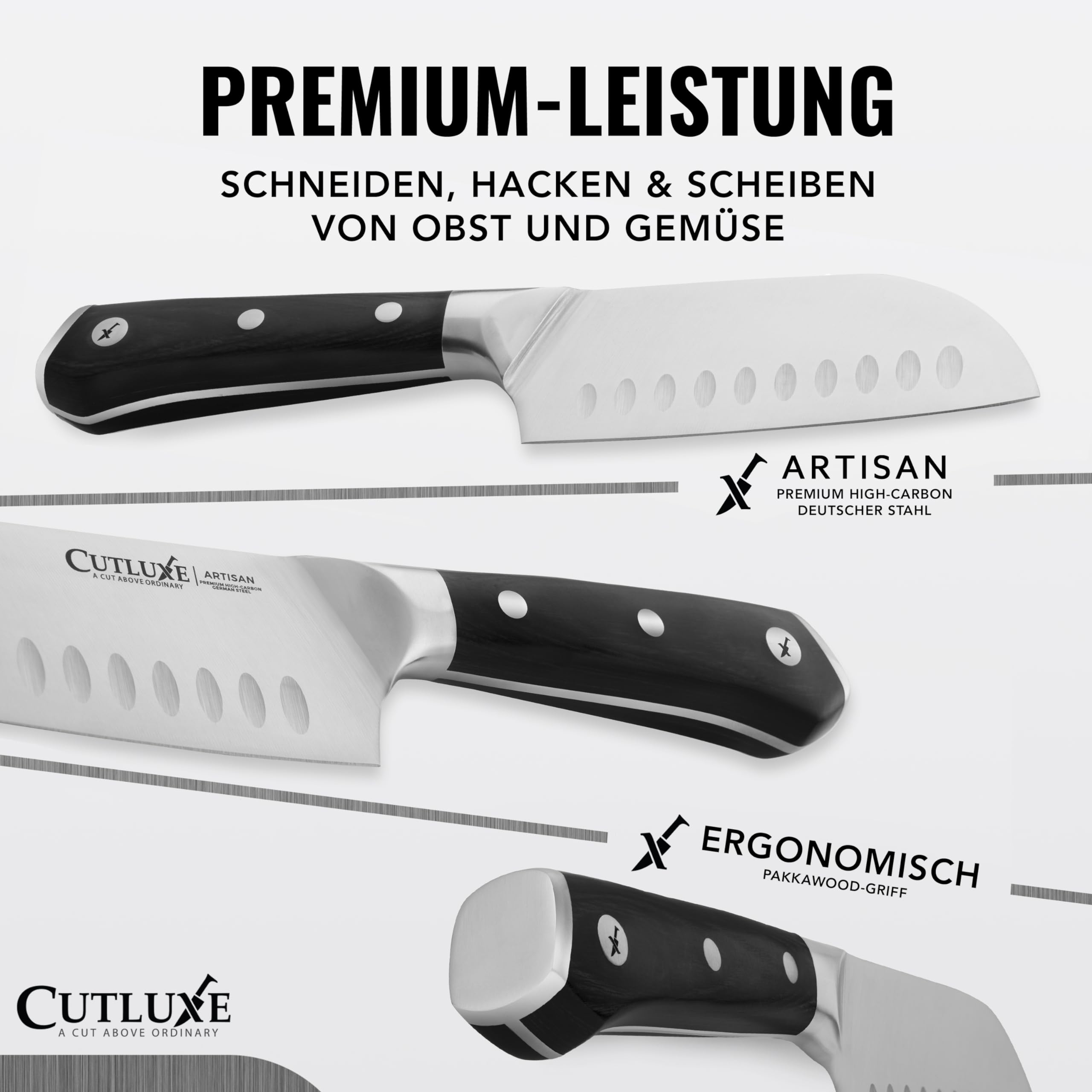 Cutluxe Santoku Messer 13cm – Fischmesser Fleischmesser Sushimesser Küchenmesser – Deutscher Schmiedestahl, Extrem Scharf, Ergonomisches Design 2