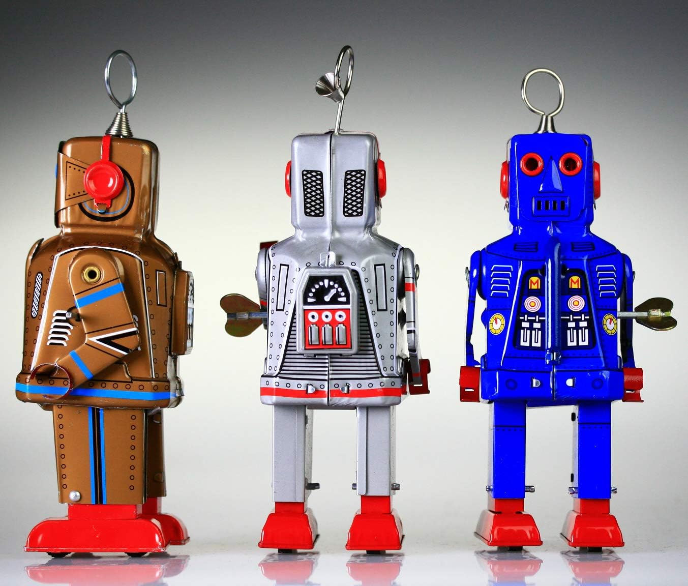 PYXEL STUDIO Ms403 Silver Tin Toy Space Robot.It Sparks Yoshiya Sparky Vintage Windup Replica, Ms403silver - Image 4