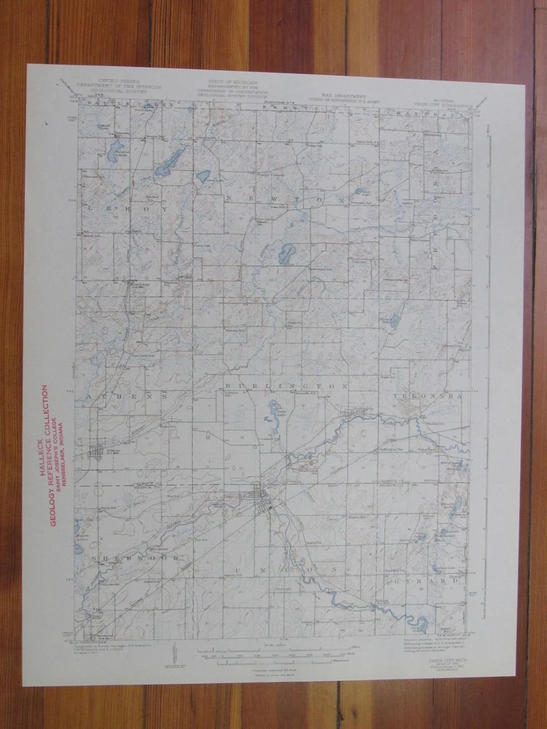 Hartford Michigan 1942 Original Vintage USGS Topo Map