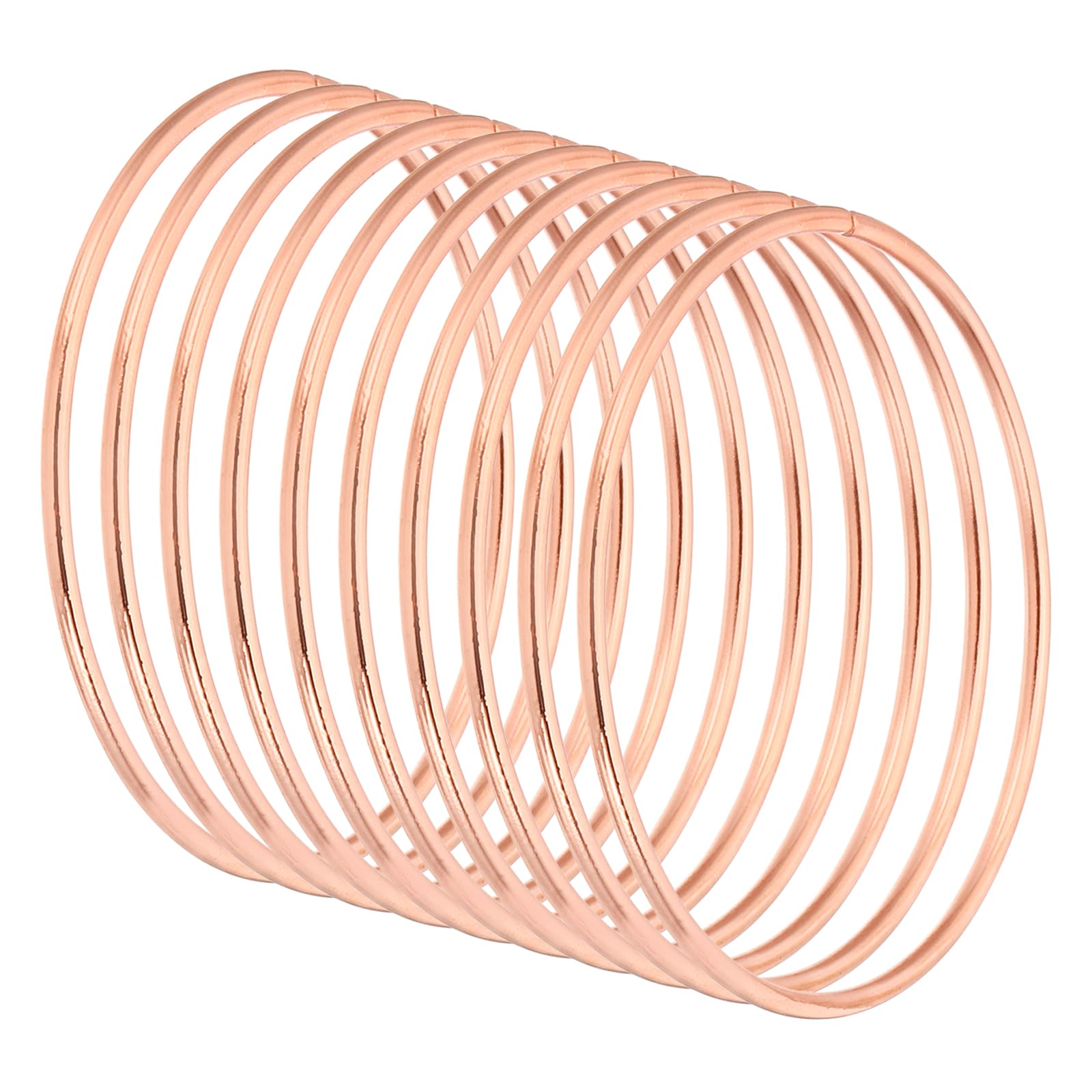 PATIKIL 3.1 Inch Dream Catcher Rings, 10 Pcs Metal Macrame Wreath Floral Round Ring Hoop for Christmas Decor Home Car DIY Craft Wedding Wall Hanging Decorations, Rose Gold